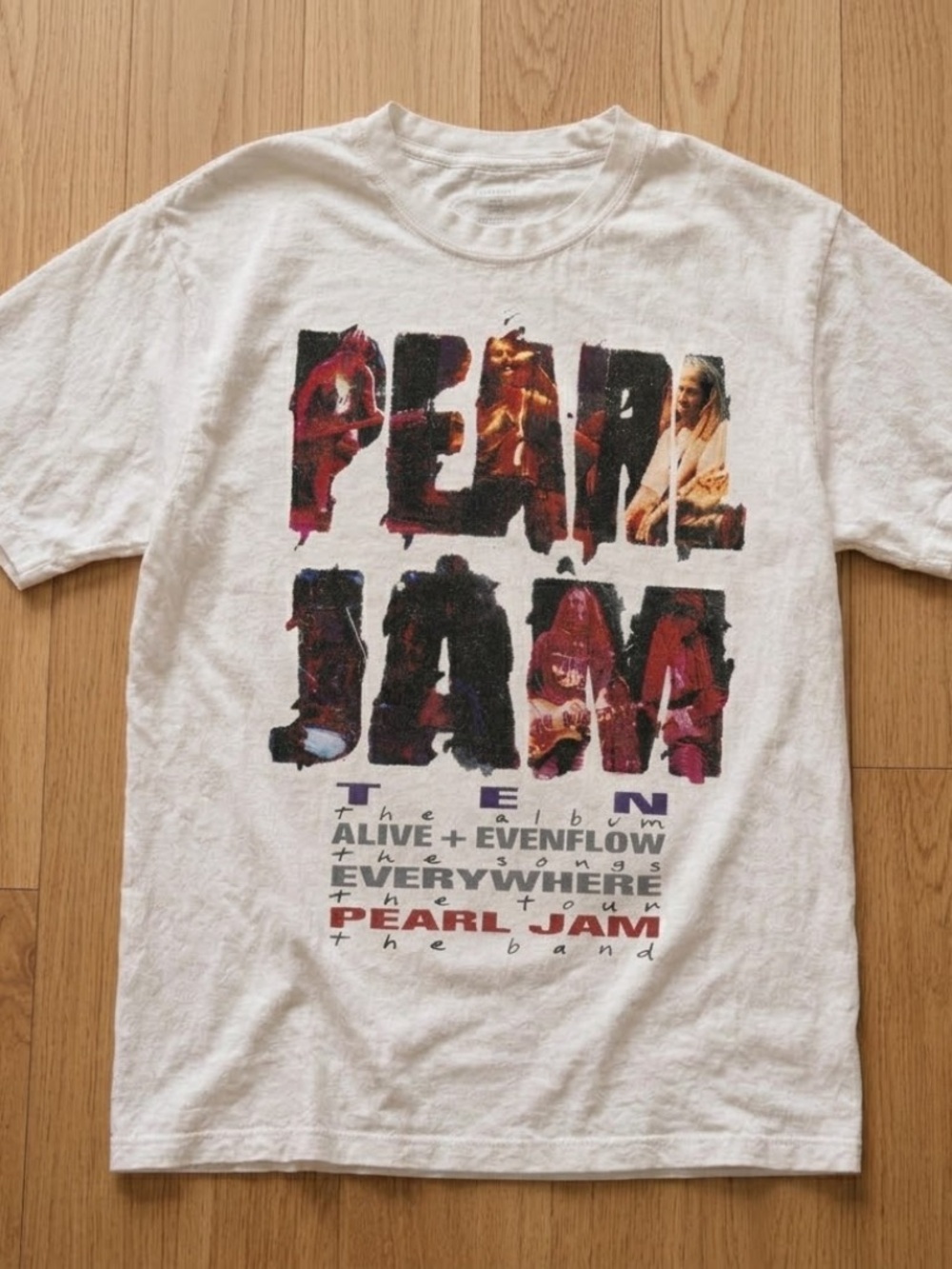 Pearl White Pearl Jam Photo-Print Short Sleeve Tee